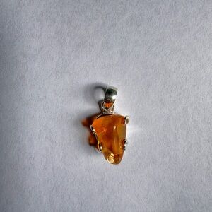 Elegant Silver and Amber Pendant